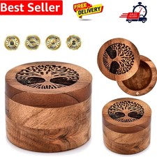 Handmade Acacia Wood Urn for