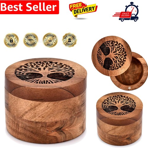 Handmade acacia wood urn - handmade,