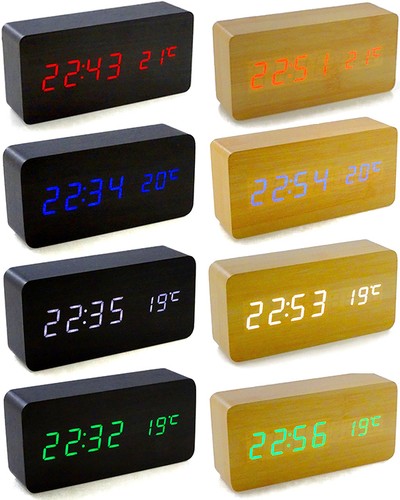 Wooden led digital alarm - wooden,