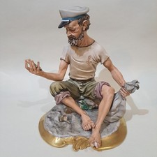 Capodimonte Sailor Fisherman Porcelain Figure Italy Signed  Damaged Toe