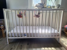 Ikea Gulliver White Kids Cot with Mattress (60 x 120 cm)
