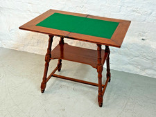Antique Edwardian Oak Metamorphic Games Table – Green Baize Folding Top
