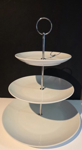 Ceramic white cake stand - white, 3
