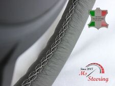 FITS DODGE RAM SRT-10 04-06 GREY LEATHER STEERING WHEEL COVER | GREY STITCHING