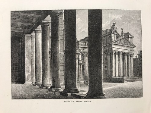 1883 antique print - print;, blenheim