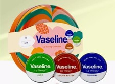 Vaseline Lip Loving Collection 3 Pieces Lip Balm Tin Gift Set Brand New