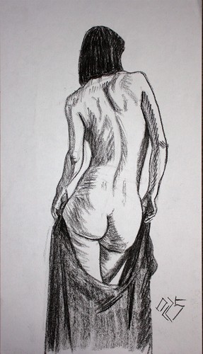 Original female charcoal - original, on