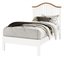 White & oak wood wooden bed
