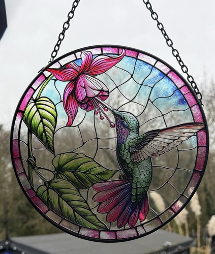 Hummingbird stained glass - stained,
