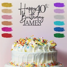 Personalised Happy Birthday Cake Topper Any Age Name 16th 18th 21st 30th 50th