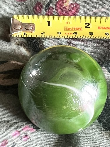 Large green white glass - large,