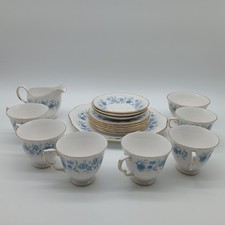 Colclough Braganza English Bone China Tea Set  6 Cups Side Plates Milk Jug Sugar