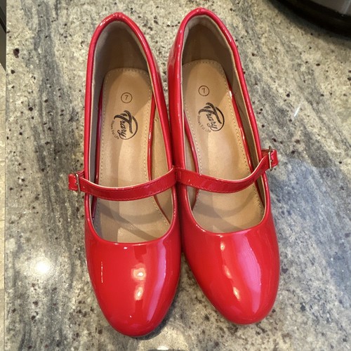 Trary red patent leather mary - patent,