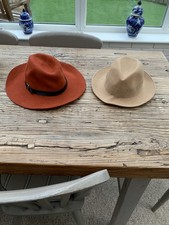 2 x 100% Wool Vintage Fedora
