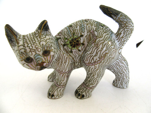 Vintage cat ornament chinese - cat,