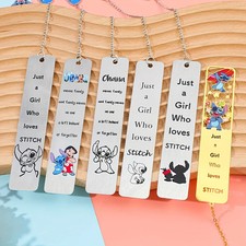DISNEY STITCH Metal Bookmark JUST A GIRL WHO LOVES OHANO FAMILY NONE LEFT BEHIND