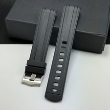 Black 22mm Rubber Strap For