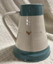 Pitcher Gabriella Miller Design Cream/turquoise & Rose Accent 7” Farmhouse Decor