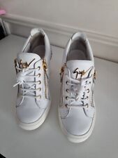 Giuseppe Zanotti Leather Gold Side Zip Wedges Sneakers Trainers Size EU 39 