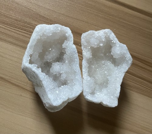 White geode quartz rock - geode,