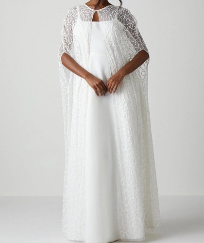 Coast sequin long cape white - coast,