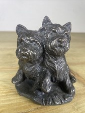Cute West Highland Terriers Westies Puppies MI8112 Bronzed Figurine