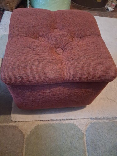 Burgundy storage ottoman - storage,