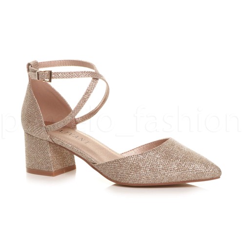 Womens ladies mid heel - mid, strappy