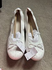 Brand New Next Women’s Girls Ivory White Wedding Ballerina Pumps Shoes Size 7
