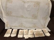 MARKS & SPENCER FIELD FLOWERS TABLE CLOTH & 8 NAPKINS VGC VINTAGE 1980s