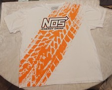 Y2K NOS Energy Drink White /Orange T Shirt Mens Size 2XL Racing Motor Cross 