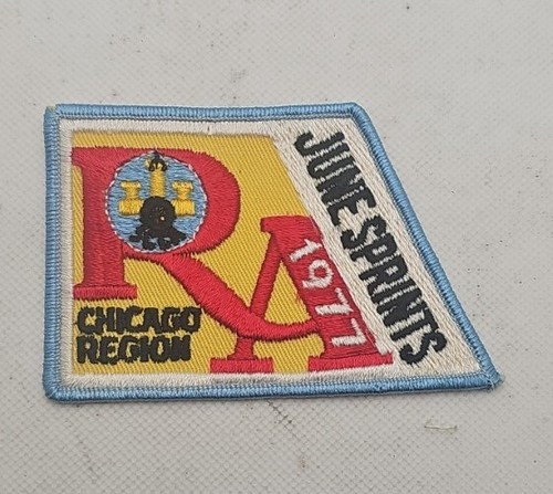 Vtg embroidered patch racecar - embroidered,