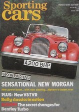 Sporting Cars magazine 10/1983 featuring Aston Martin DBS, TVR 350i, Alfa Romeo