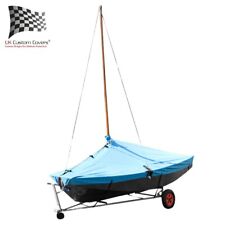 Mirror Dinghy Cover Sailing Dinghy Boat Cover with Adjustable Hull Straps Blue