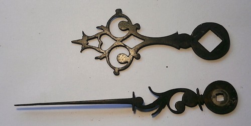 Pair steel longcase - pair, of