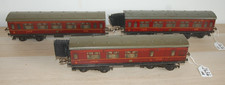 HORNBY SERIES O GAUGE  A RAKE OF 3 LMS No 2 CORRIDOR COACHES