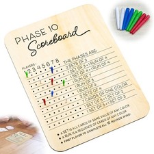 Phase 10 Score Board Wooden