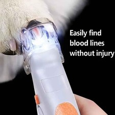 Dog Cat Pet Nail Clippers With LED Light Cutter Claw Grinder Scissor Toe Trimmer