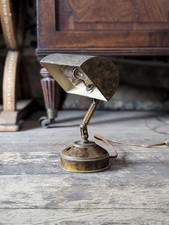 Rare Small Parisian Faux Tortoiseshell Articulated Desk Lamp Light Antique