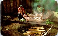 Postcard Luau Pig Roast Imu