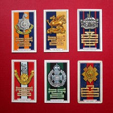 GALLAHER  SIX  VINTAGE  1939  CIGARETTE CARDS   ARMY BADGES    2-3-8-14-15-25