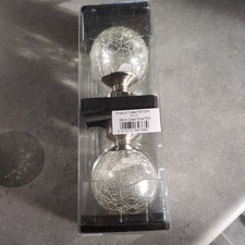 Crackled Clear Glass And Satin Silver Finials Set 28mm Curtain Poles