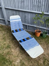 Retro Sun Lounger, Lawn Chair, Garden Lounger, Vintage, Folding, Camper Chair