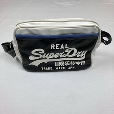 Real Superdry Alumni Bag  Blue & White Crossbody Strap Messenger Bag Retro Style