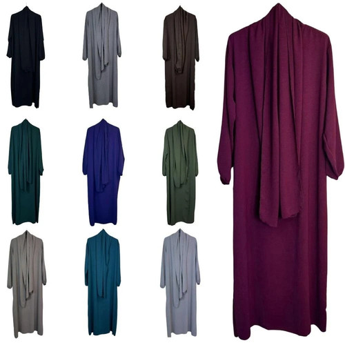Ladies plain abaya with - plain, hijab