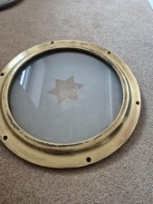 5 x Narrow boat Brass 17" port hole windows Full Hopper type with Glass