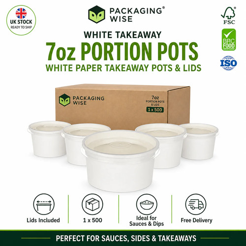 7oz white paper takeaway - white,