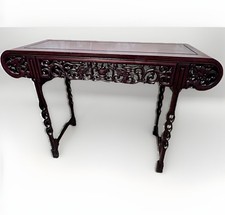 Chinese Altar Table with Dragons & Flaming Pearl Chinese Carved Rosewood.
