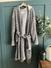 Boys/Unisex Hooded Dressing Gown Age 14-15 Years / 170cm Grey Primark Very Worn