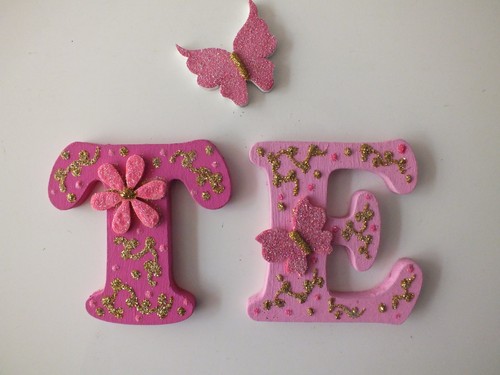 Girls hand decorated wooden - 3",